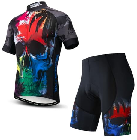Herren Radtrikot Set Fahrradbekleidung Sommer Kurzarm Fahrradbekleidung, Cf0223-1n, L