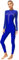 Fldy Damen Ganzkörper Turnanzug Langarm Mesh Patchwork Ganzkörperanzug Gymnastik Tanz Trikot Ballett Body Eislaufen Tanzkleidung Blau_B L