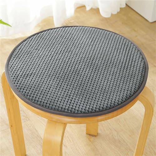 Herfair 2er Sitzkissen Rund Stuhlkissen, Sitzkissen Bank Stuhl Sitzpolster Outdoor Schule Sitz Auflage Bodenkissen Stuhl Kissen für Outdoor Haus und Garten (Dunkelgrau,40cm)