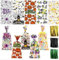 120 Sück Cellophantüten Halloween, Bonbon Cellophantüten Zellophantüten für Süßigkeiten mit Twist Krawatten Plätzchen Spinnennetz Kürbis Tüten für Halloween Geschenk Deko Party