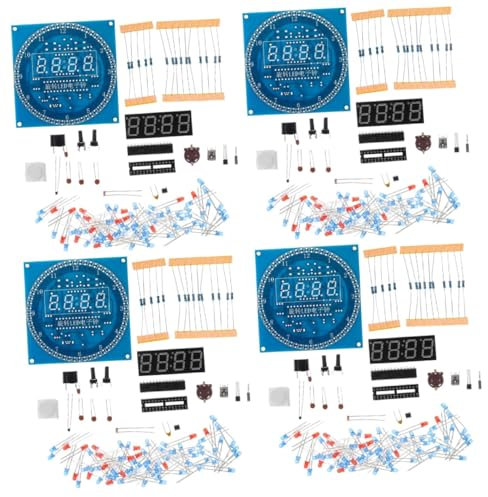Angoily 4sätze Elektronische Uhr Rotierende Digitale Uhr Mit Temperaturanzeige Elektronik Für Bastler Soldering Kit Für Lernzwecke Und Spaß