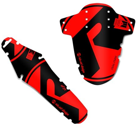 Riesel Design Mudguard Criss:Cross Fahrrad Schutzblech Set vorn und hinten/inkl. Kabelbinder/Fahrrad Spritzschutz für Cyclo Cross und Gravel Bike/Schutzblech (red)