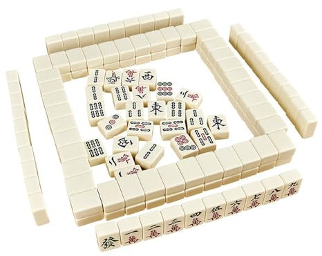 Traditionelles Chinesisches Mahjong-Set,Mahjong Brettspiel,144 Majong Spielsteine mit Box,Klassische Brettspiele,Mahjong Set Mit Arabischen Ziffern,für Familie Reise Familie Freunde Partyspiel