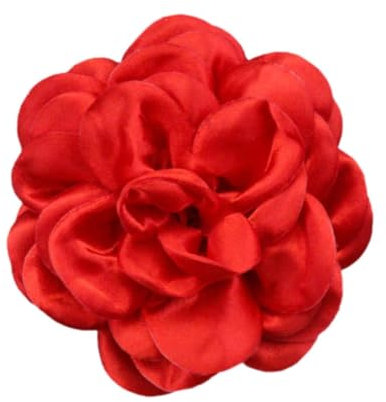 Baoblaze Blumenbrosche, Ansteckblume für Frauen, handgefertigt, Elegante Boutonniere, Rosenbrosche für Hochzeit, Kleidung, Accessoires, Schmuck, Geschenke, Rot