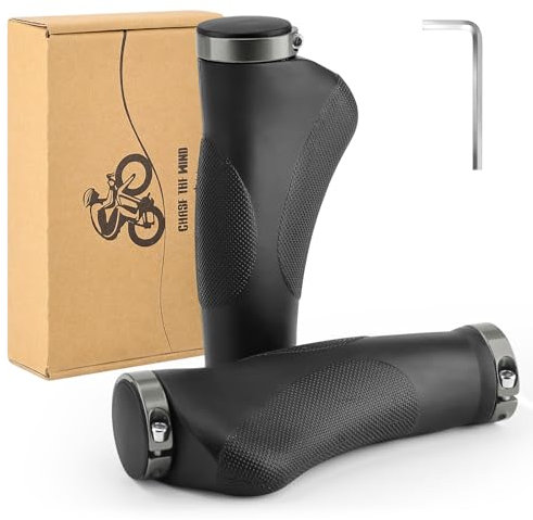 GXCROR Ergonomische Fahrradgriffe mit Anti-Rutsch-Punktdesign | Stoßdämpfende Lenkergriffe aus Gummi für Mountainbikes | 130mm Sicherheitsgriffe