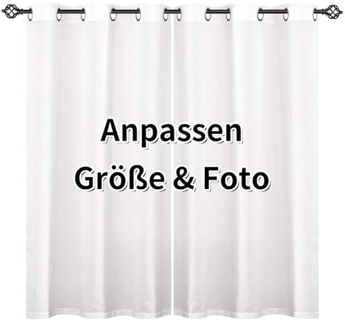 ANHOPE Personalisierte Blickdichte Gardinen mit Ösen Muster - 0204 Verdunklungsvorhänge Benutzerdefinierte Vorhänge mit Stangendurchzug Schlafzimmer Wohnzimmer Vorhang 2er Set