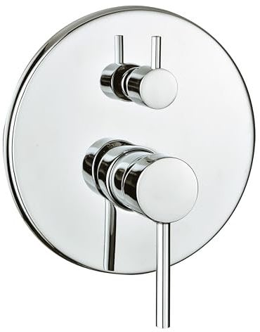 Marco Mammoliti | Miscelatore Vasca Incasso con Deviatore Luvola 35 Cromo, Monocomando, Ottone, 18x18x10cm