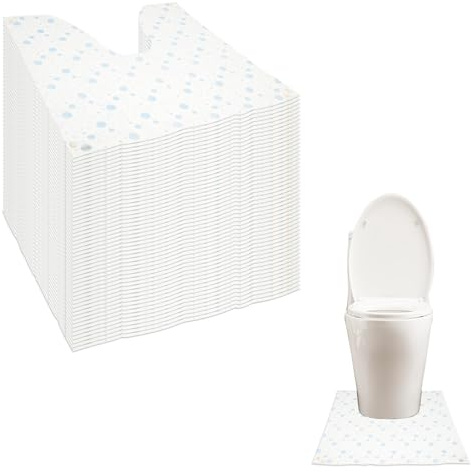 harupink 50 Stück Einweg-WC Bodenschutz, U-Form Einweg-Toilettenauflage | 59×59 cm Rutschfest und Wasserdicht, WC-Matten für ältere Töpfchentraining, Urinenz, Badezimmerboden