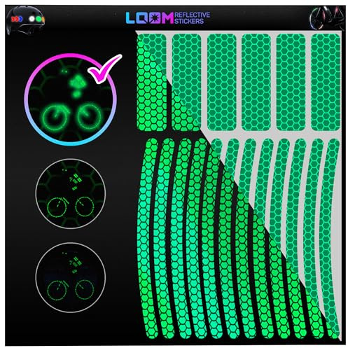 LOOM Reflektoren Aufkleber Felgen Set | 18 stk Prism Grau | Reflektoren Fahrrad & Motorrad | Wasserdichte Fahrradaufkleber für Felgen, Rahmen & Kinderwagen | Hohe Sichtbarkeit, langlebig