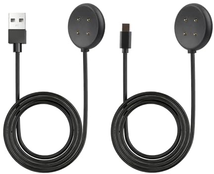 Ladegerät Kompatibel mit Google Pixel Watch 3/2, 2 Stück Magnetisches Ladekabel Kabel für Fiitbit Ace LTE/Versa4/3/Sense2/Sense Magnetisches Ladestation mit USB-C/USB Ladekabel Kabel für Pixel Watch