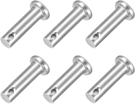QUARKZMAN 6 Stück M6 x 20mm Einloch Bolzen Mit Flachkopf 304 Edelstahl Clevis Pins Für Anhänger Mechanik Möbelmontage Industrieequipment