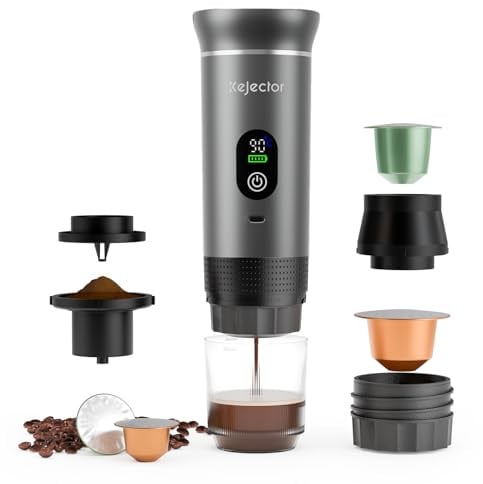 Portable Espresso Maker Coffee Machine 3-IN-1 Battery Coffee Maker 20-Bar Self-Heating Electric Espresso Machine Compatible with Ground Coffee & NS Capsule Pod USB-C for Car Camping Hiking RV
