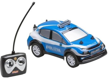 PRESTIGE & DELUXE Macchina Fuoristrada Radiocomandata Giocattolo Polizia Stradale scala 1:24 - Licenza Ufficiale Polizia Funzionamento a batterie + portachiave