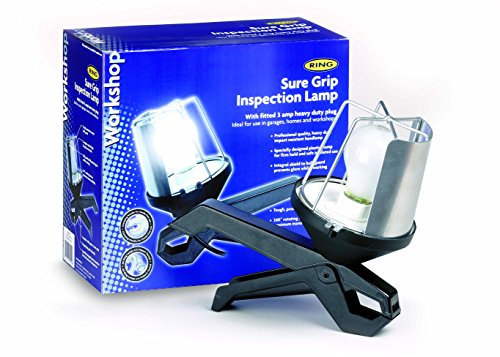 Ring RIL925 Sure Grip Inspection Lamp, with Steel Bulb Guard, 360 Rotating Base, Clamp for Hands-free use, Bulb Included