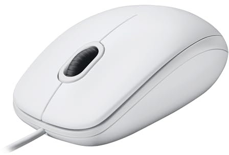 Logitech M100 Kabelgebundene USB-Maus, 3 Tasten, 1000 DPI Optical Tracking, Für Links- und Rechtshänder, Kompatibel mit PC, Mac, Laptop - Weiß