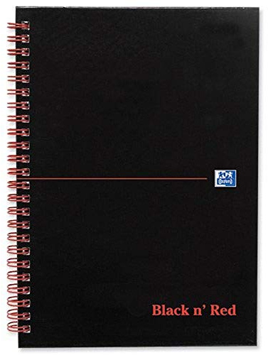 Black n Red Book Wirebound Smart Ruled and Perforated 90gsm 140 Pages A5 Matt Black Ref J66076 [Pack of 5]