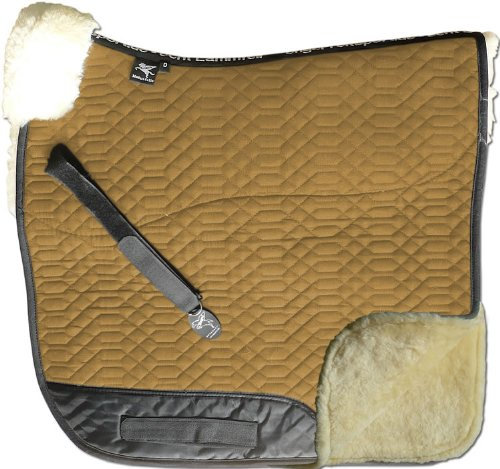 Engel Reitsport | SCHABRA2-D-CAM-CAM | Schabracke | Lammfell Fully Lined | Steppstoff | Fellkranz vorne | Dressur | Stoff Camel Fell Camel
