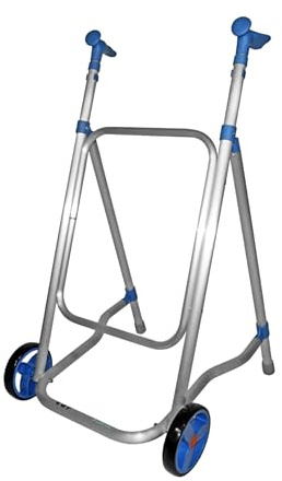 Forta CAR - Andador para Personas Mayores de Interior, sin Asiento, Plegable y Ligero (2,2 kg) - Andador Regulable en Altura, Ruedas Fijas, Aluminio Resistente - Soporta hasta 125 kg (Azul)