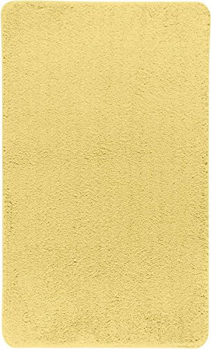 axentia Badematte Gelb-Badteppich-Badvorleger modern & groß aus Microfaser-Badezimmerteppich rutschfest-Badgarnitur für Dusche, Waschbecken und Badewanne, Stoff, 100 x 60 x 1.5 cm