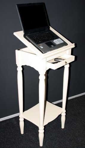 Massivholz Rednerpult Stehtisch Schreibpult Lesepult Laptoptisch Notenständer Creme lackiert