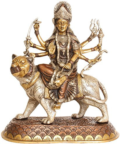 Exotic India Göttin Durga Triple Hued – Messing Statue