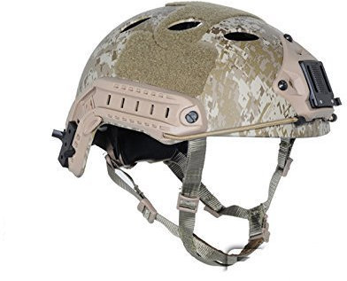 H World Shopping FMA Taktische Airsoft verstellbare schnell schützende Helm PJ NVG Halterung für Tactical Airsoft Paintball Desert Digital AOR1 (M/L)