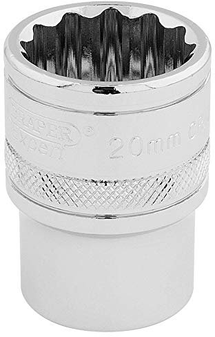 Draper 33289 1/2 Square Drive 12 Point Socket, 20mm Size , Blue