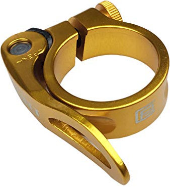 PLATT Fahrrad Sattelklemme mit Schnellspanner Aluminium Legierung Sattelklemme 28,6/31,8/34,9 mm Gold