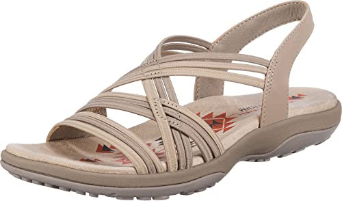 Skechers Women's Reggae Slim-Simply Stretch Sport Sandal, Natural Grey, 6 UK