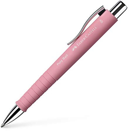 FABER-CASTELL 241127 - Kugelschreiber Poly Ball XB, rosé, 1 Stück, mit auswechselbarer Mine, dokumentenecht