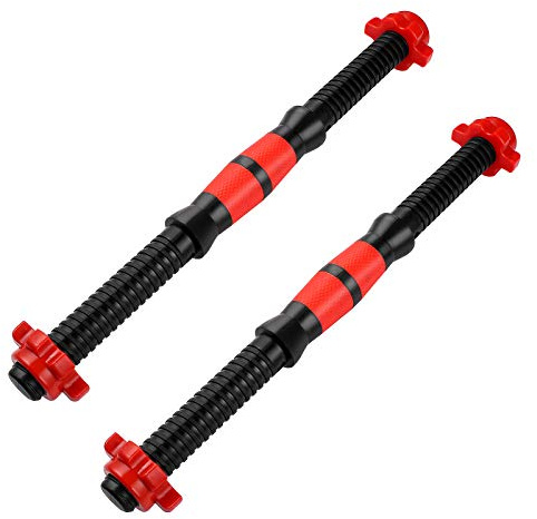 Garneck Threaded Dumbbell Handles,2pcs Adjustable Dumbbell Bar Handles with 4pcs 1inch Spin-Lock Collars for Sport Training Workout