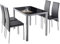 MOMMA HOME Conjunto de Mesa y Sillas Melbourne - con 4 Sillas - Mesa Fija - con Encimera de Cristal - para Salón y Cocina - Muy Elegante - Diseño Moderno Color Negro
