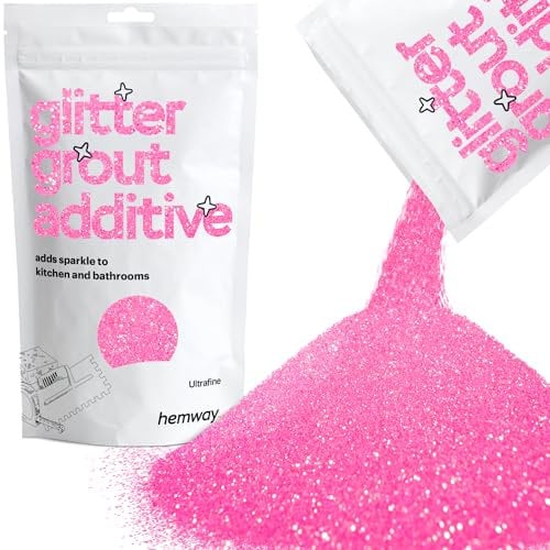 Glitter for Grout Baby Pink Iridescent Additive Tile Grouting Bathroom Ultrafine Sparkly Hemway 100g / 3.5oz