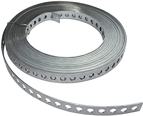 AERZETIX - C49714 - Montageband - 12mm - Gerade gelocht - aus verzinkter Stahl - 10 Meter - Ø5mm - flexible Bandbefestigung Unterstützung