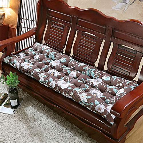Langes Sitzkissen, 2–3-Sitzer, Bankkissen, Sonnenliege, Stuhlmatte, dicke Bankauflage mit Befestigungsgurten für Zuhause, Büro, Sofa, Garten, Schaukel