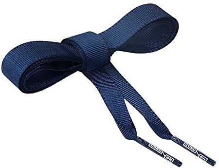CORD ON Cordón de Tafetán [1 par] Cordones de Cinta de Tafetán - 12mm Ancho Azul Marino 90cm