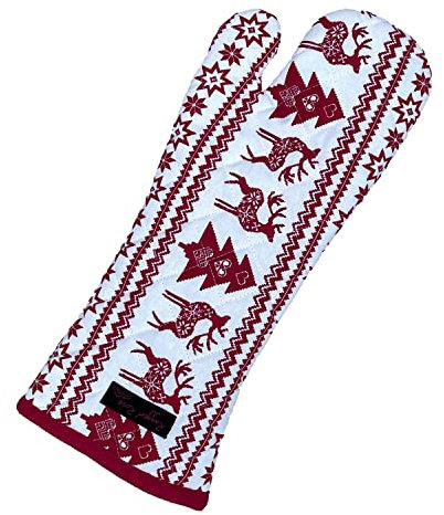 Ragged Rose Christmas Red Oven Gauntlet