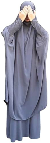 BOJON Muslimisches Zweiteiliges Gebetskleid für Frauen Abaya Kleid Islamischer Naher Osten Dubai Türkei Maxi Abaya Kaftan mit voller Länge Hijab Kleid