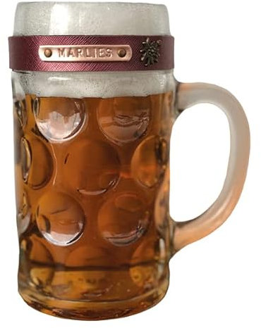 Nessis Manufactur Maßkrugband mit Name und Symbol personalisiert - Bierkrugmarkierer Biergkrugband Oktoberfest Firmenwiesn Gadget Wiesn (Rotbraun Metallic)