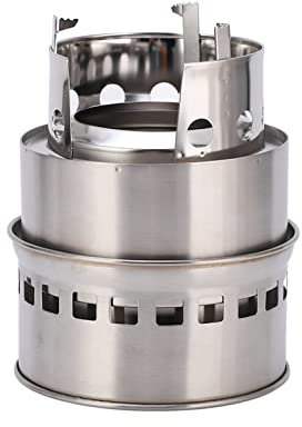 Buachois Holzofen Tragbar Campingkocher Edelstahl Abnehmbar Klapp Winddicht Holzvergaser Picknick Alkoholkocher für Freien Grillen, Wandern, Rucksackreisen