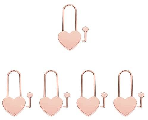 Gadpiparty 5 Piezas Candado De Amor Candado En Forma De Corazón Bloqueo Del Corazón Decoración De Casillero Kawaii Candado Pequeño Con Llave Aleación De Zinc 100 Mm Candado De Amante Joyas