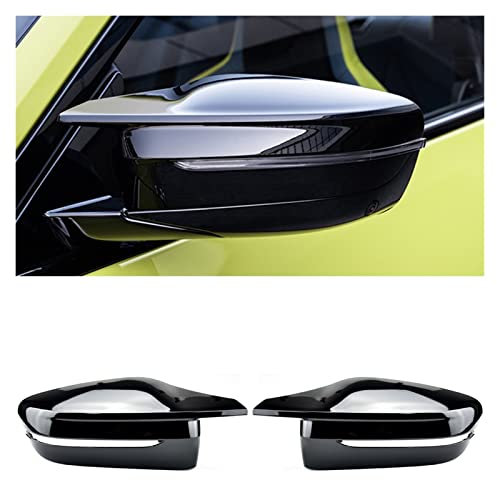 Auto Spiegelkappen Für 3 4 5 7 8 Serie G20 G21 G30 G38 G22 G23 G11 G12 G15 G16 Carbon Außenspiegelabdeckung Rückspiegelkappe (Farbe : Piano Black-)