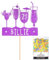 Personalised Cocktail Glitter Cake Topper - Purple Any Custom Name & Age Gin Vodka Glitter Cake Decoration and Sprinkles - Happy Birthday Decorations - Personalised Toppers for Cakes by Cakeshop