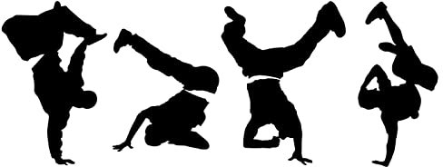 Breakdancer Silhouette Wandaufkleber Kinder Junge Schlafzimmer Heimdekoration Vinyl Kunst Applikation Tanzstudio Wanddekoration Wandbild 57cm x 22cm