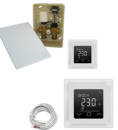 HoWaTech Duo Hybrid Warmwasser Elektro Fußbodenheizung | Regelset WLAN Touch (weiß)
