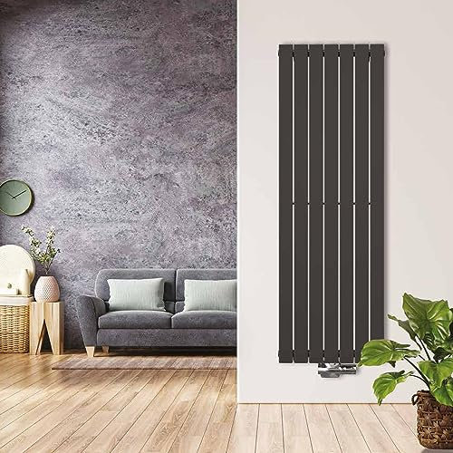 Paneel Heizkörper AROG Vertikal single (einlagig) Weiß/Grau Anthrazit (Breite: 378 mm. Höhe: 1800 mm., Grau Anthrazit [RAL 7016])