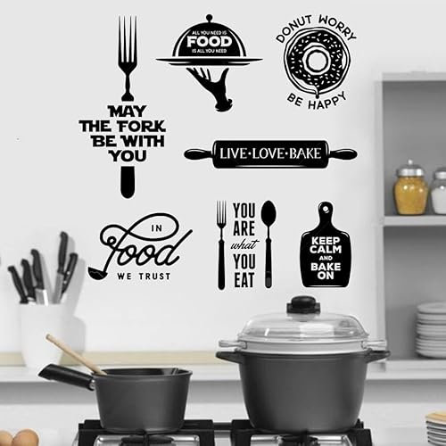 Vinyl-Wandaufkleber Lebensmittelgabel westliches Restaurant für Küche Heimdekoration Hotel Küchenzubehör Aufkleber Dekoration 42x43cm