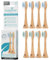 truemorrow Nachhaltige Aufsteckbürsten aus Bambus für happybrush Eco VIBE 3 Schallzahnbürste | 8 Stück | plastikfreier biologisch abbaubarer Griff | 100% vegan | Mittlere Borsten | Blau Gruen