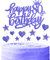 Nightfall 80th Birthday Cake Cupcake Topper, Blue Glitter Cake Toppers for Cake, Royal Blue Happy 80th Birthday Cake Topper,Blue Cake Cupcake Topper for Girls Boys Women Men Birthday Cake Decorations