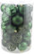 BAKAJI Set 34 Palline di Natale da 8 cm, Decorazioni Addobbi Natalizi per Albero, Addobbo Decorazione da Interno per Ghirlande da Appendere, 4 Texture e Finiture Brillanti (Verde)